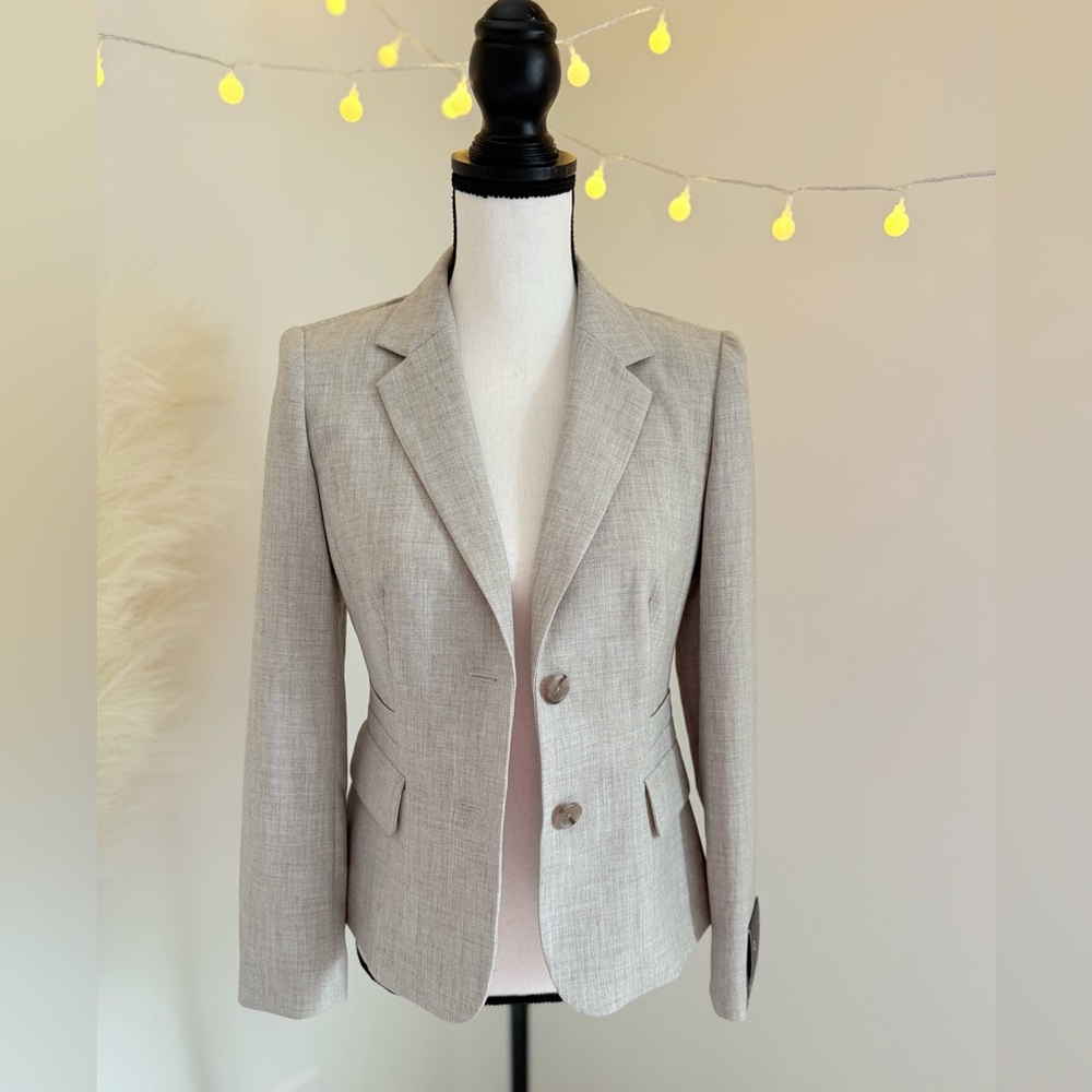 🌾 Banana Republic Light Tan Herringbone Blazer NEW